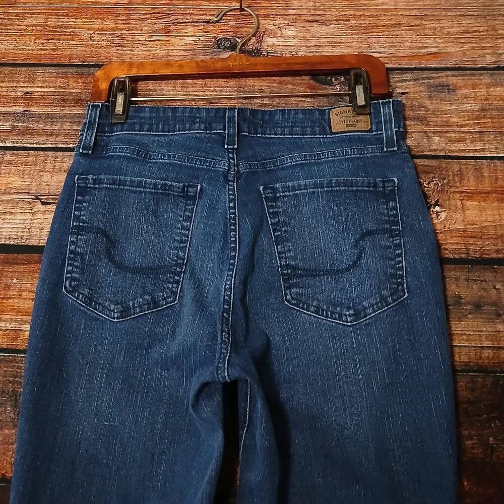 Levis Signature Gold Jeans 8 Short Skinny Totally Shaping Blue Denim Stretch - Picture 5 of 9